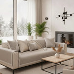 Sofa Cover Cotton-Linen Blend Non-Slip Quilted Design