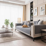 Sofa Cover Cotton-Linen Blend Non-Slip Quilted Design