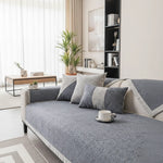 Sofa Cover Cotton-Linen Blend Non-Slip Quilted Design