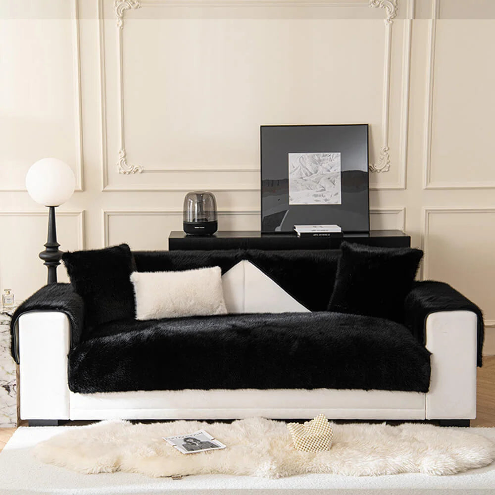 Sofa Cover Faux Fur Non-Slip Machine Washable