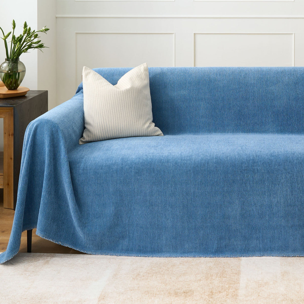 Sofa Cover Herringbone Water-Repellent Machine-Washable Pet-Resistant Protection