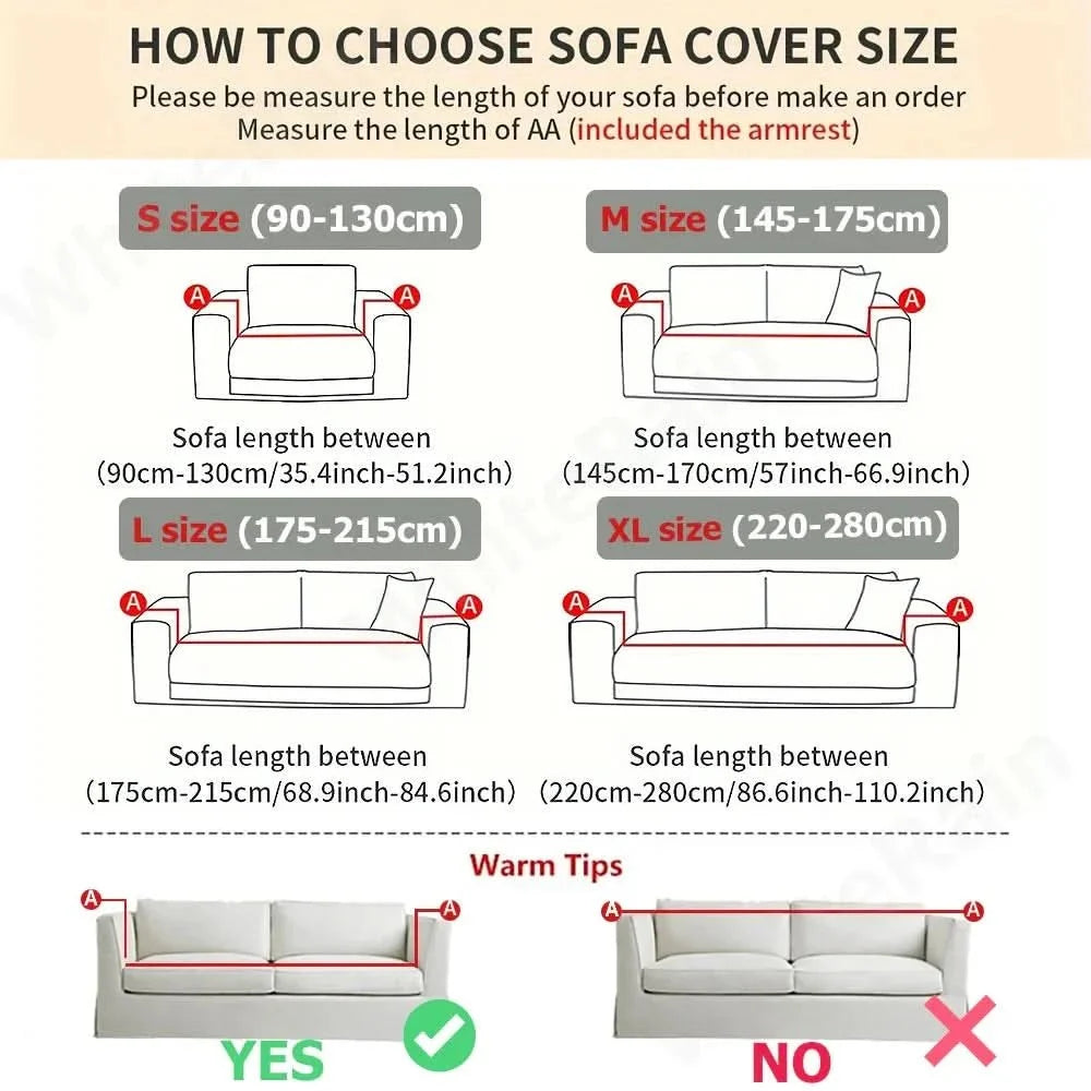 Sofa Cover Non-Slip Jacquard Machine Washable Stain & Pet Hair Protection
