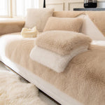 Sofa Cover Plush Faux Fur Non-Slip Machine Washable