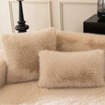 Sofa Cover Plush Faux Fur Non-Slip Machine Washable