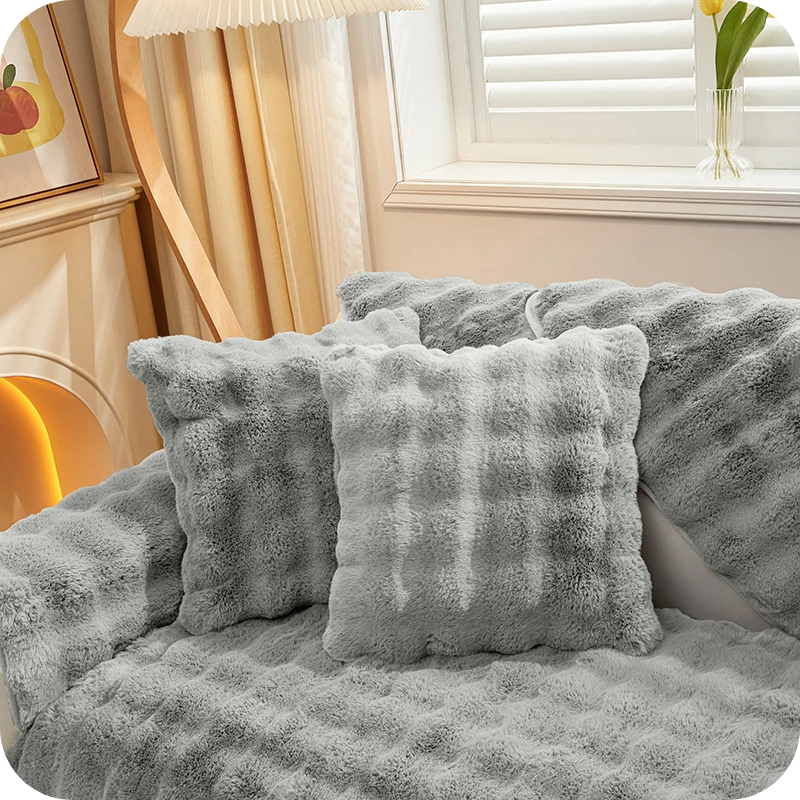 Sofa Cover Plush Non-Slip Scratch-Resistant Pet Protection