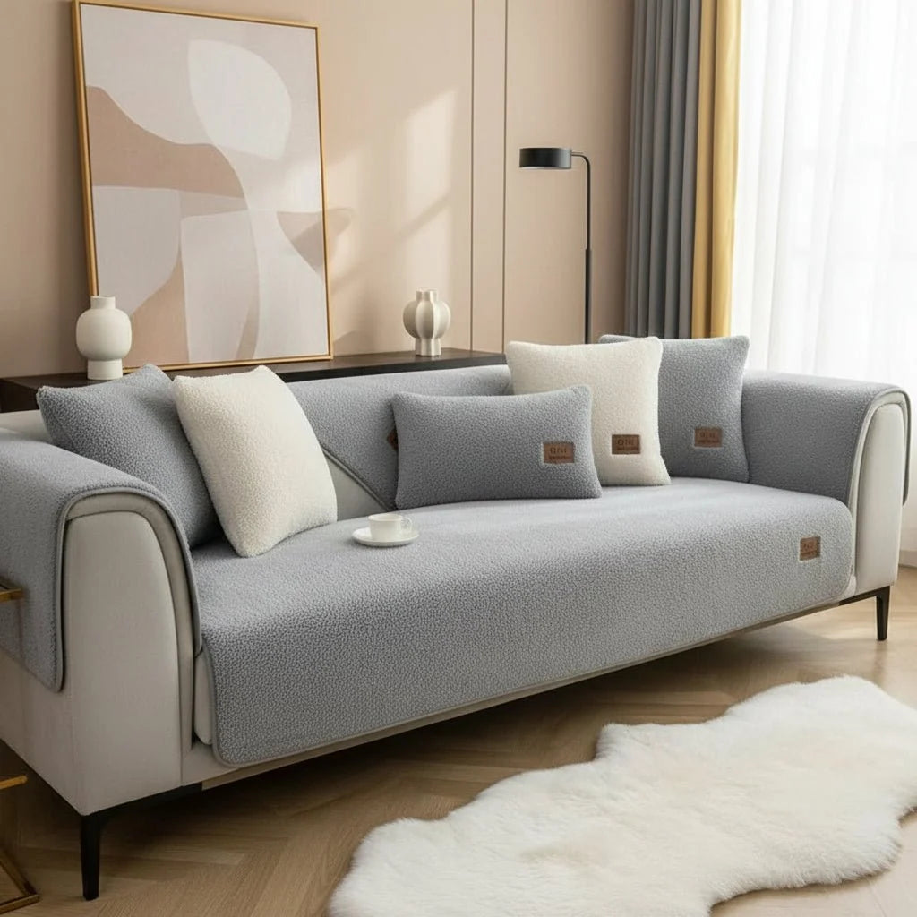 Sofa Cover Plush Padded Non-Slip Machine Washable