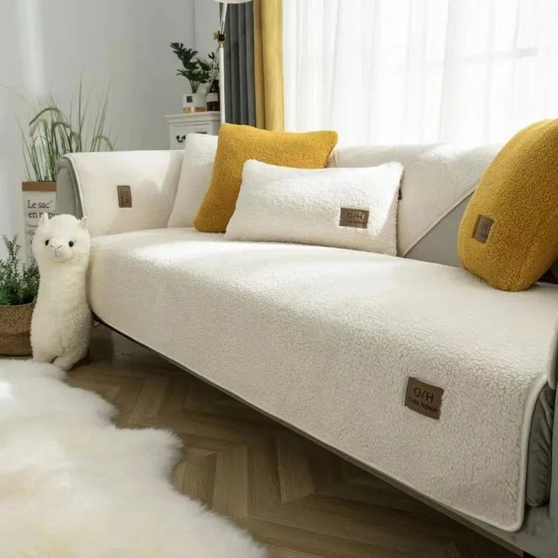 Sofa Cover Plush Padded Non-Slip Machine Washable
