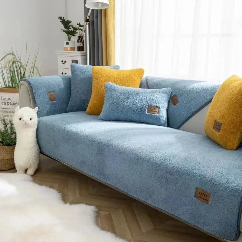 Sofa Cover Plush Padded Non-Slip Machine Washable