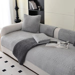 Sofa Cover Plush Velour Herringbone Non-Slip Backing