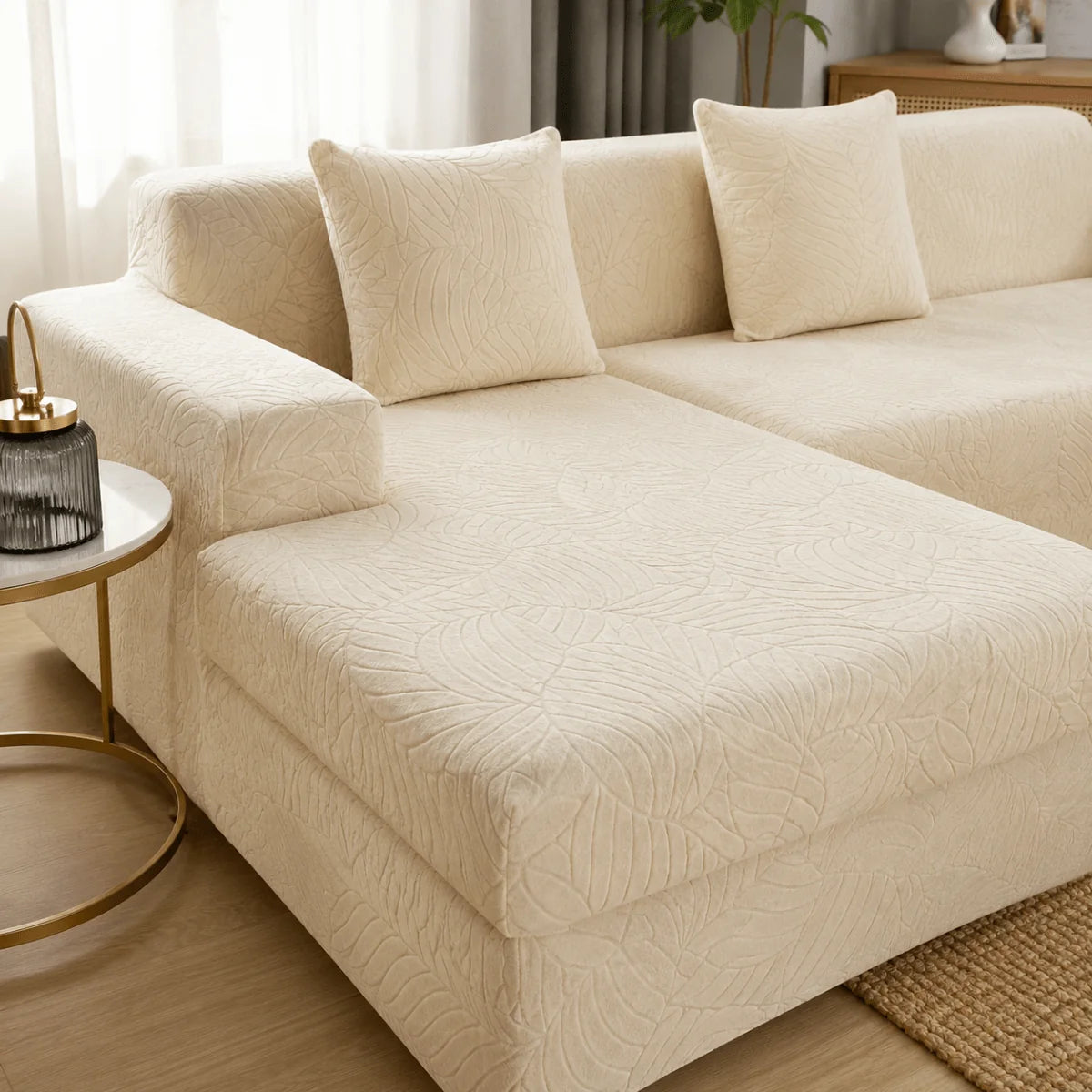Sofa Cover Polyester Machine Washable for L-Shaped Sofas