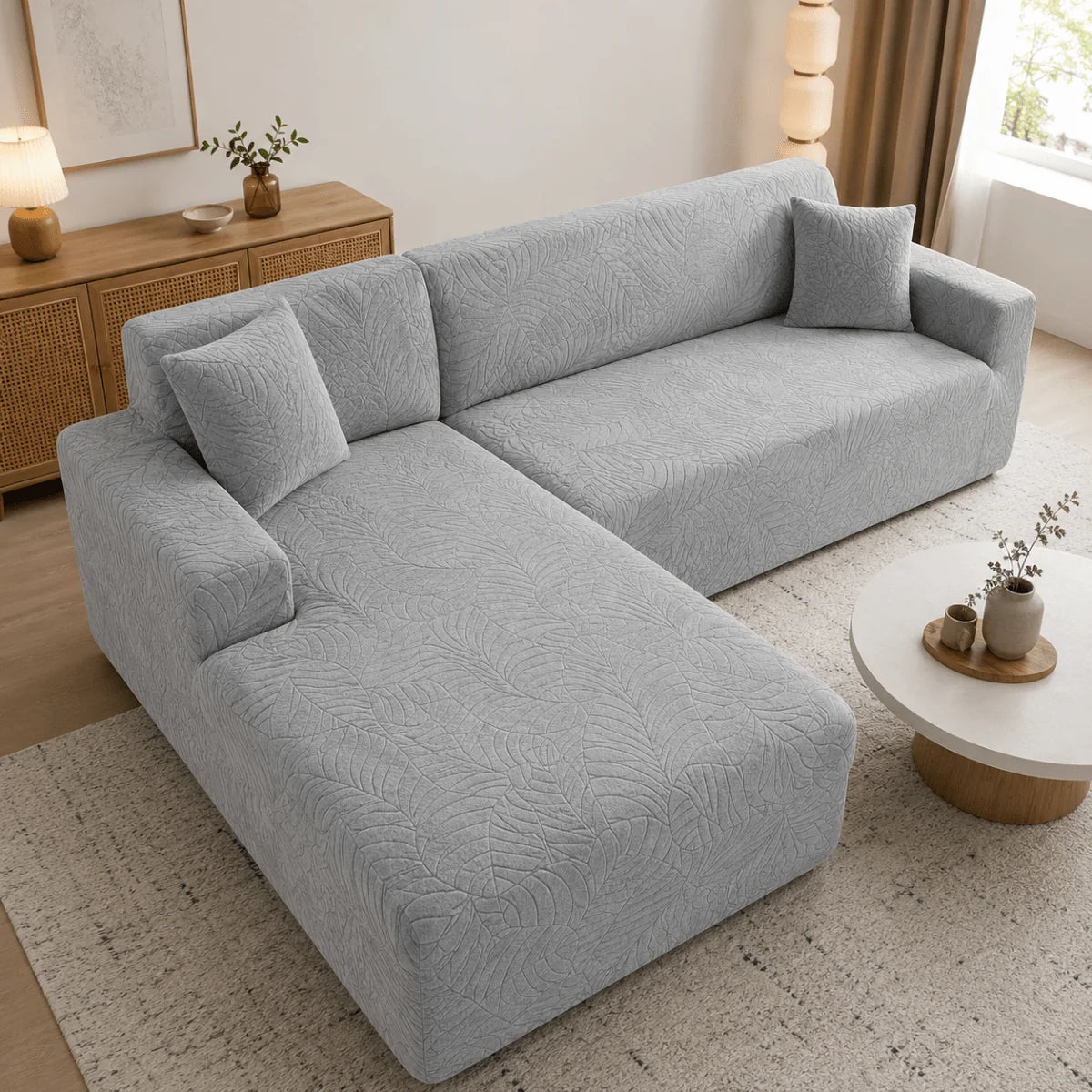 Sofa Cover Polyester Machine Washable for L-Shaped Sofas