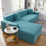 Sofa Cover Polyester Machine Washable for L-Shaped Sofas
