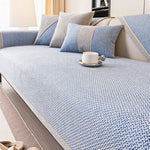Sofa Cover Quilted Cotton-Linen Blend Non-Slip Backing