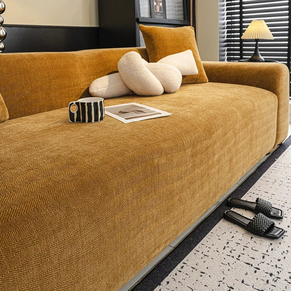 Sofa Cover Stretch-Fit Herringbone Machine Washable