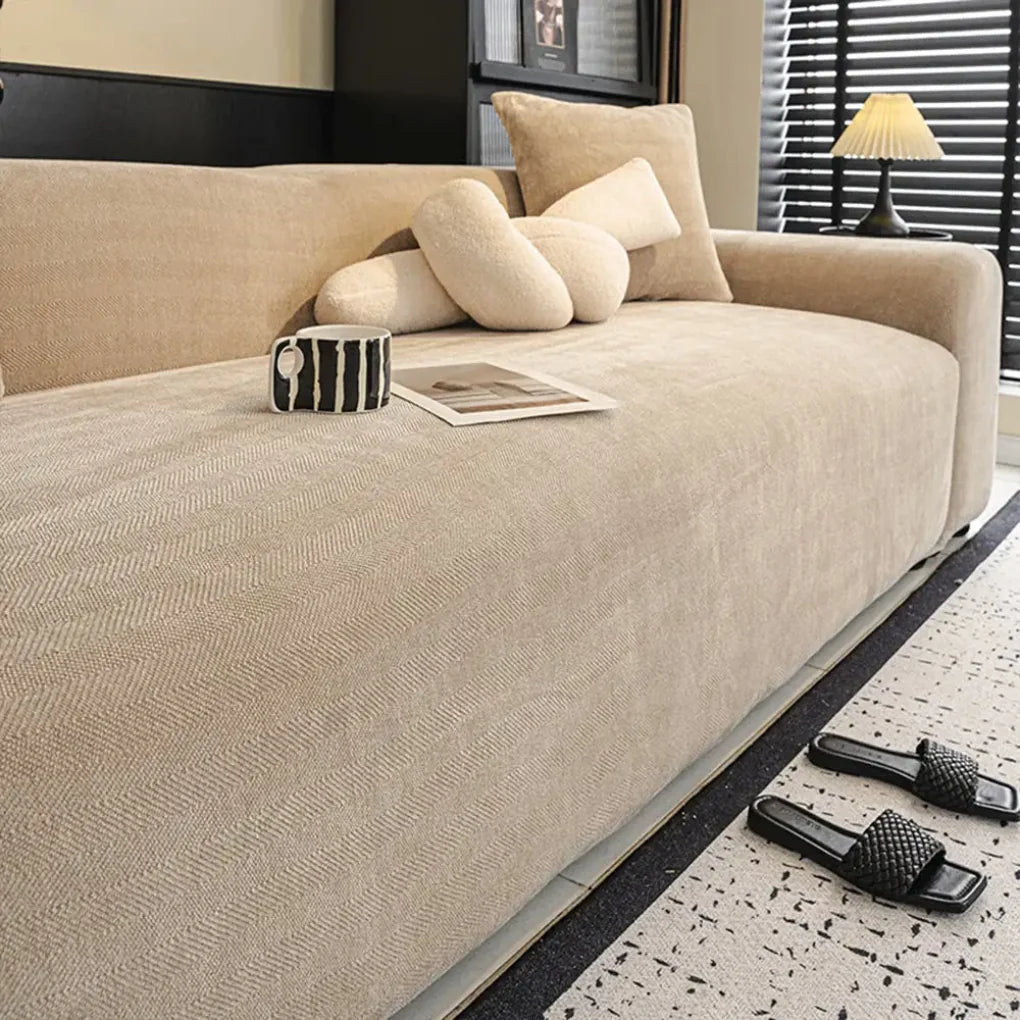 Sofa Cover Stretch-Fit Herringbone Machine Washable