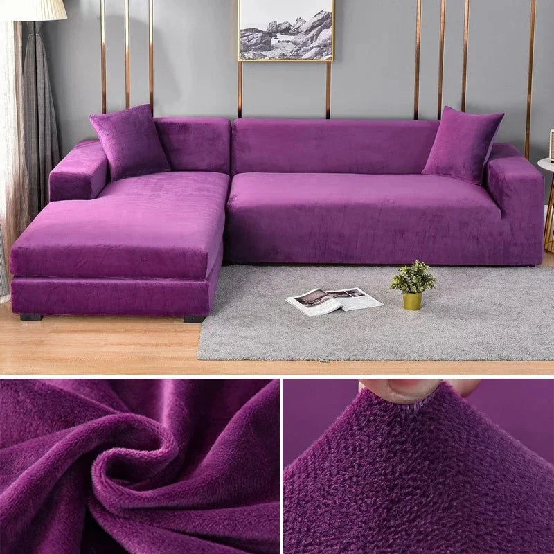 Sofa Cover Stretch Velvet Machine Washable Stain Protection