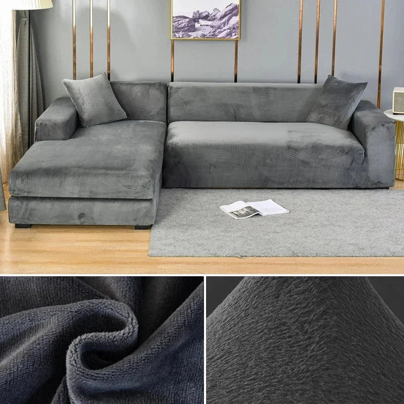 Sofa Cover Stretch Velvet Machine Washable Stain Protection
