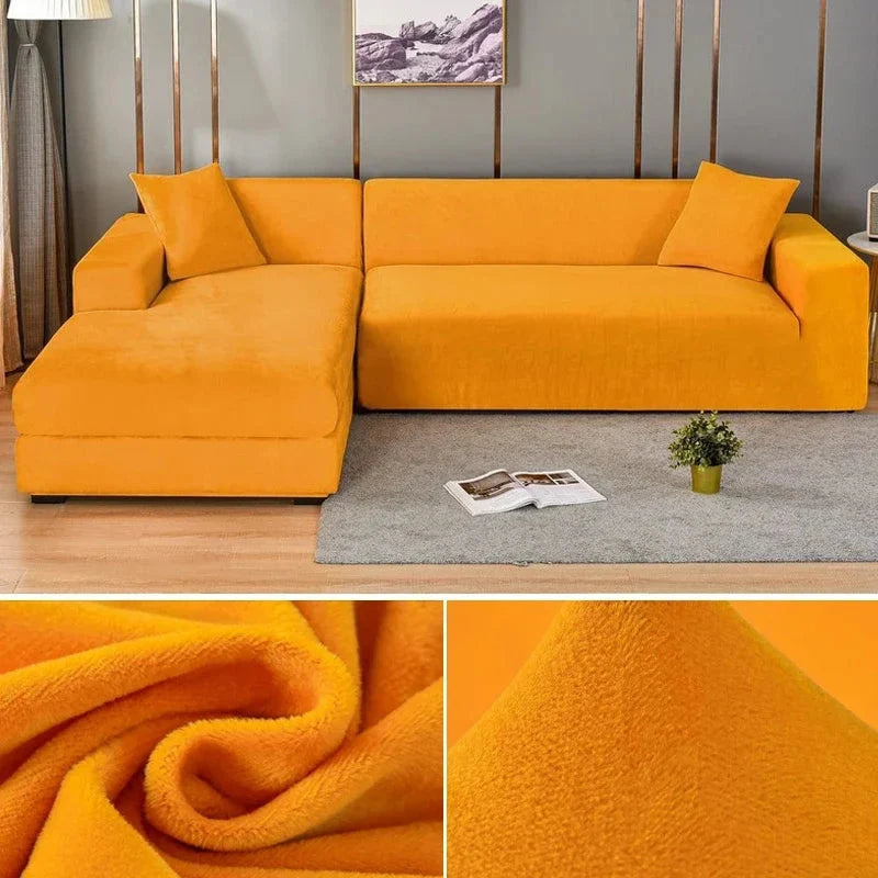 Sofa Cover Stretch Velvet Machine Washable Stain Protection