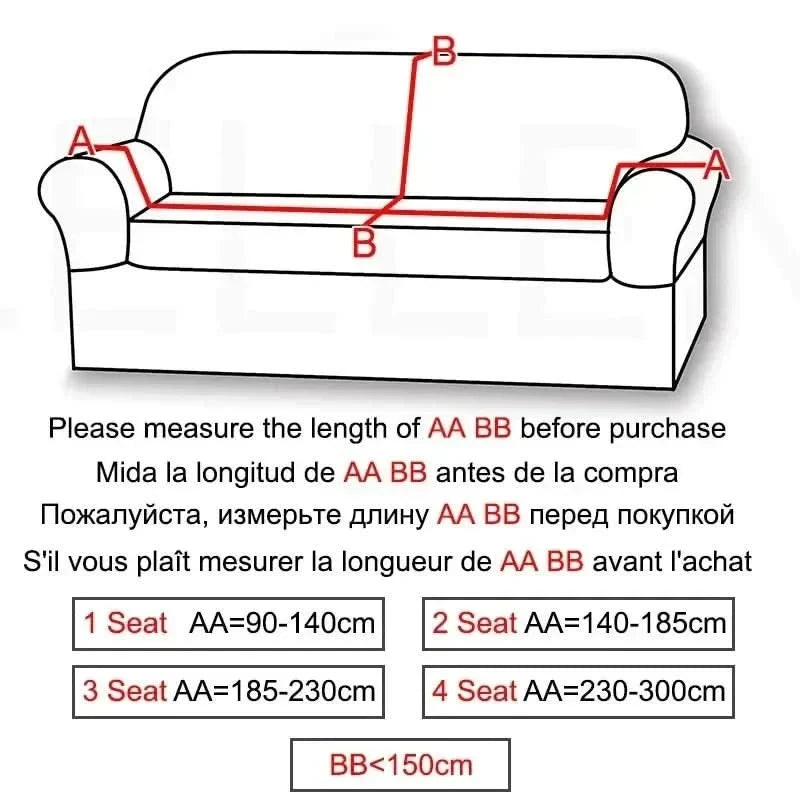 Sofa Cover Stretch Velvet Non-Slip Machine Washable