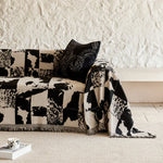 Sofa Throw Blanket Cotton-Linen Blend Reversible Jacquard Machine Washable
