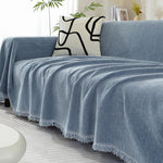 Sofa Throw Chenille Herringbone Weave Machine Washable