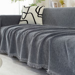 Sofa Throw Chenille Herringbone Weave Machine Washable