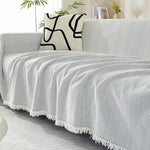 Sofa Throw Chenille Herringbone Weave Machine Washable