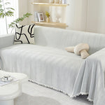 Sofa Throw Chenille Herringbone Weave Machine Washable
