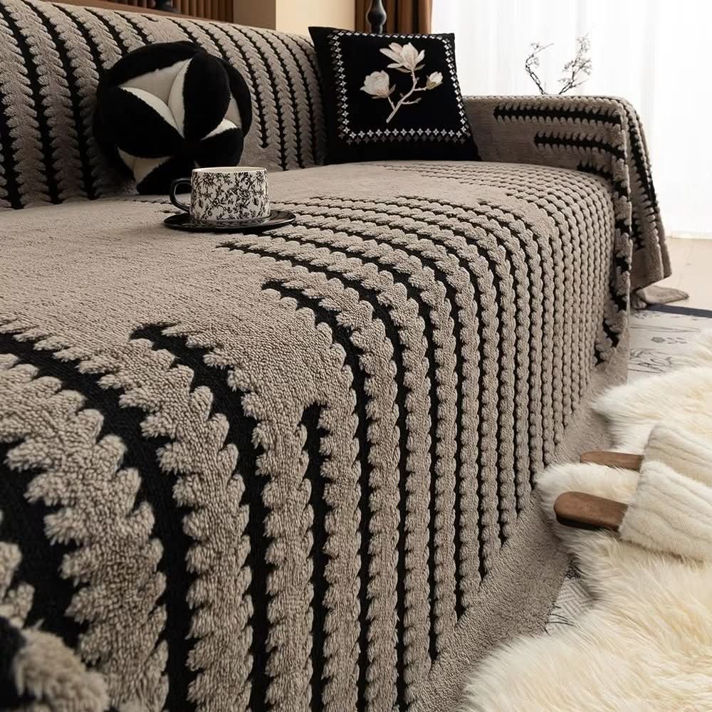 Sofa Throw Plush Quilted Non-Slip Backing