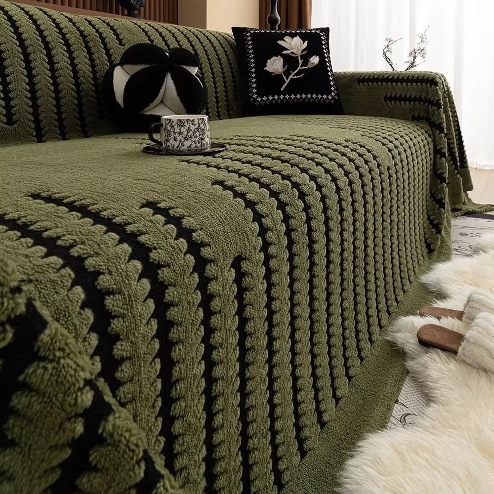 Sofa Throw Plush Quilted Non-Slip Backing