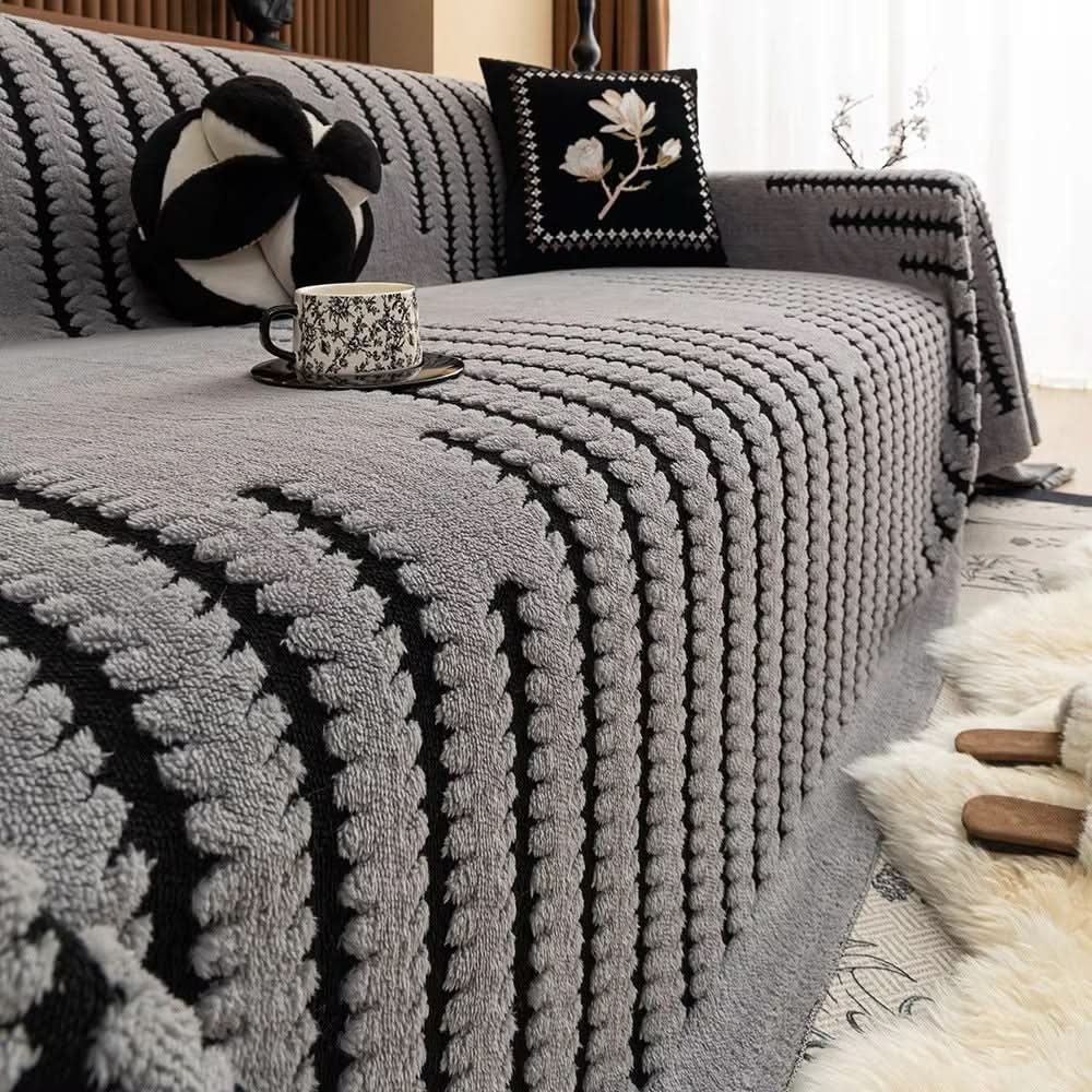 Sofa Throw Plush Quilted Non-Slip Backing