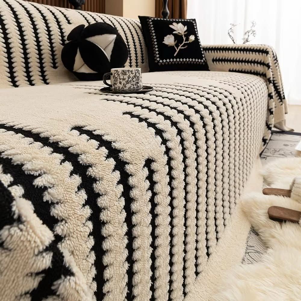 Sofa Throw Plush Quilted Non-Slip Backing
