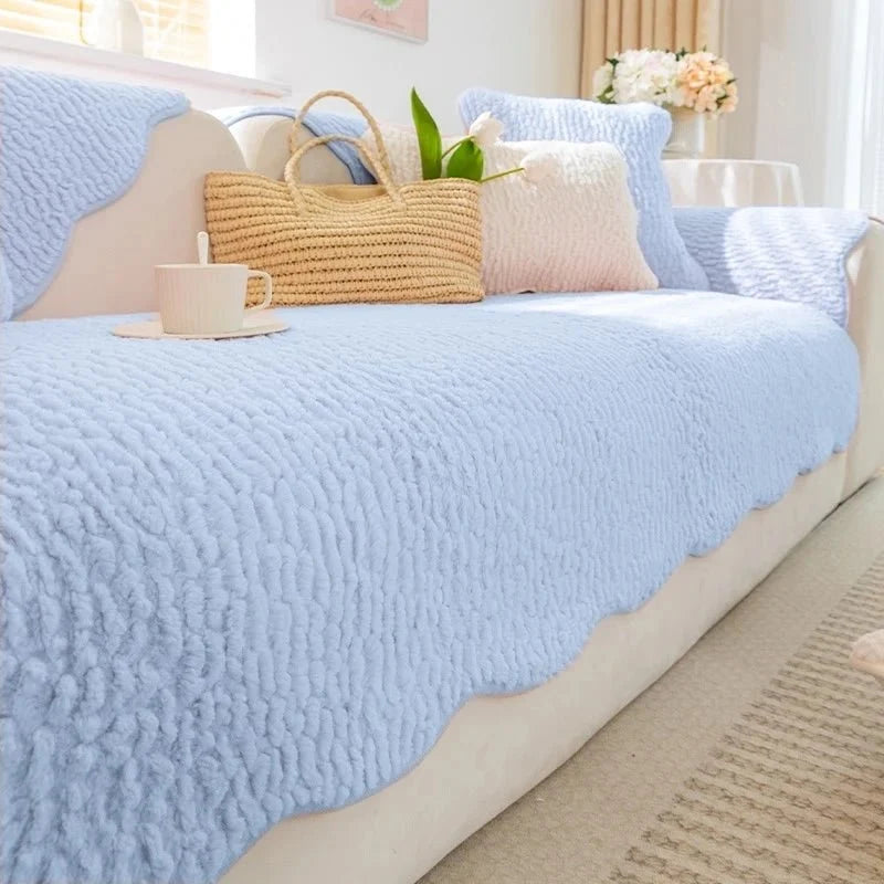 Sofa Throw Thick Tufted Fleece Non-Slip Warmth
