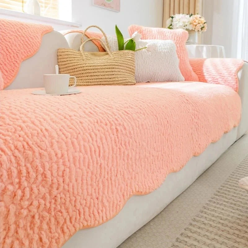 Sofa Throw Thick Tufted Fleece Non-Slip Warmth