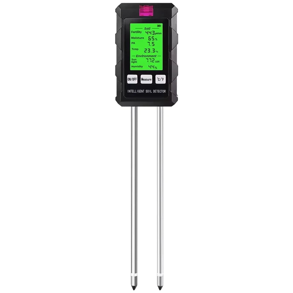 Soil Tester 6-In-1 Dual Metal Probes