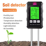 Soil Tester 6-In-1 Dual Metal Probes