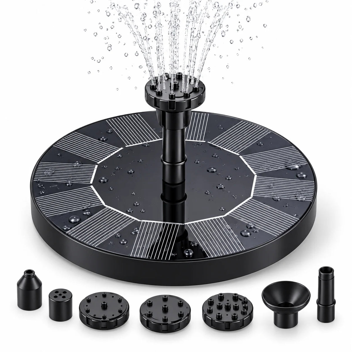 Solar Fountain Pump Floating Solar-Powered With Interchangeable Heads