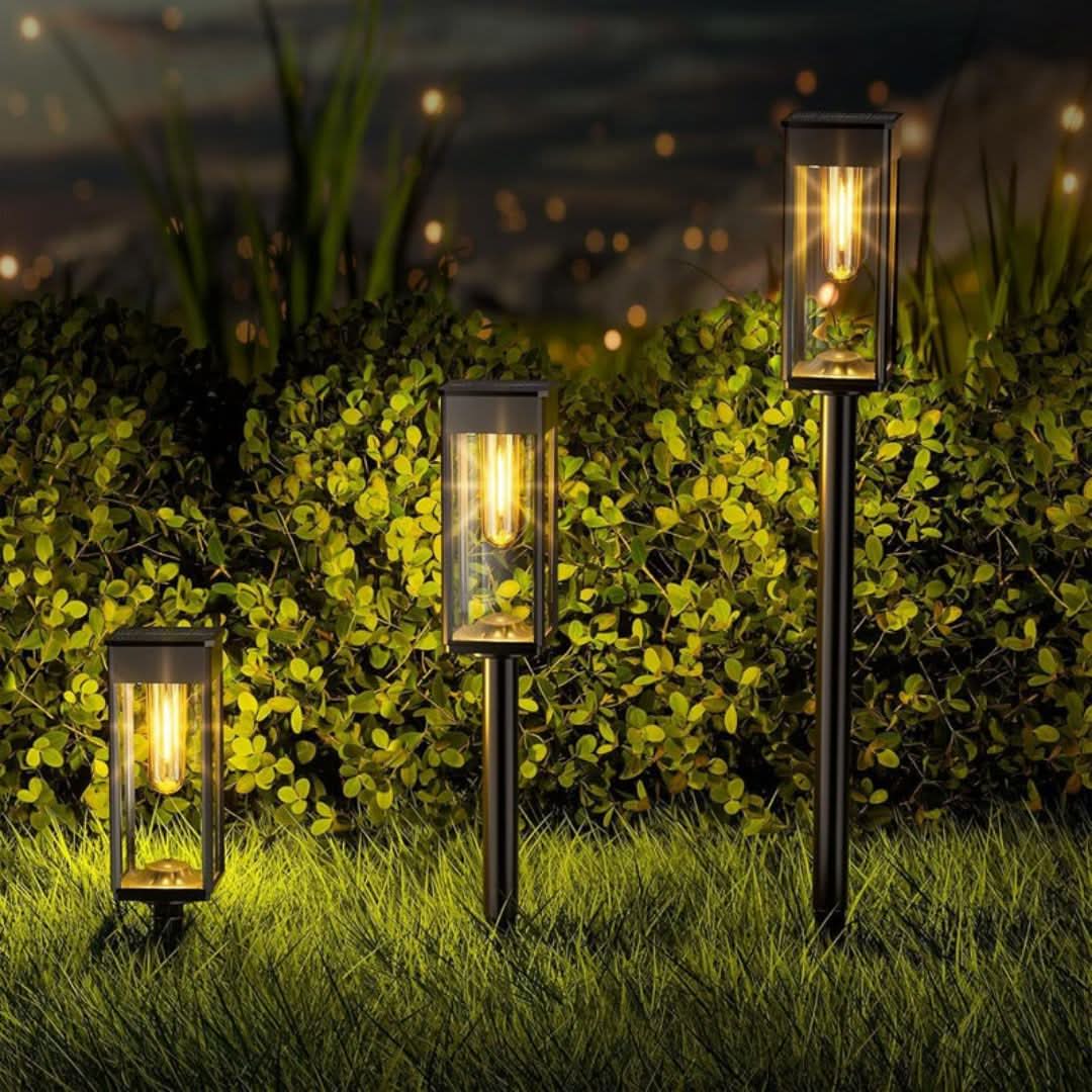 Solar Garden Lantern Filament LED 14 Hour Runtime