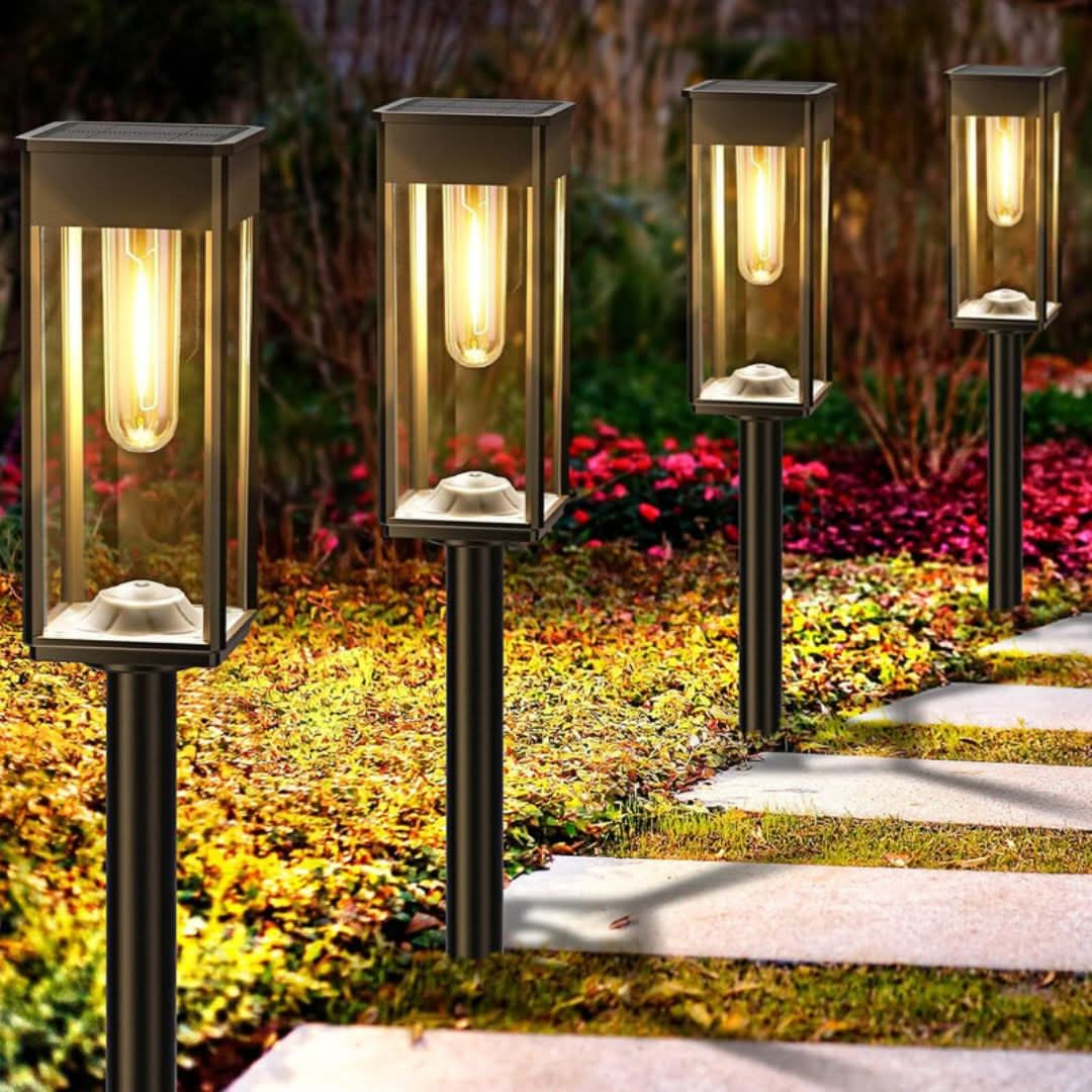 Solar Garden Lantern Filament LED 14 Hour Runtime