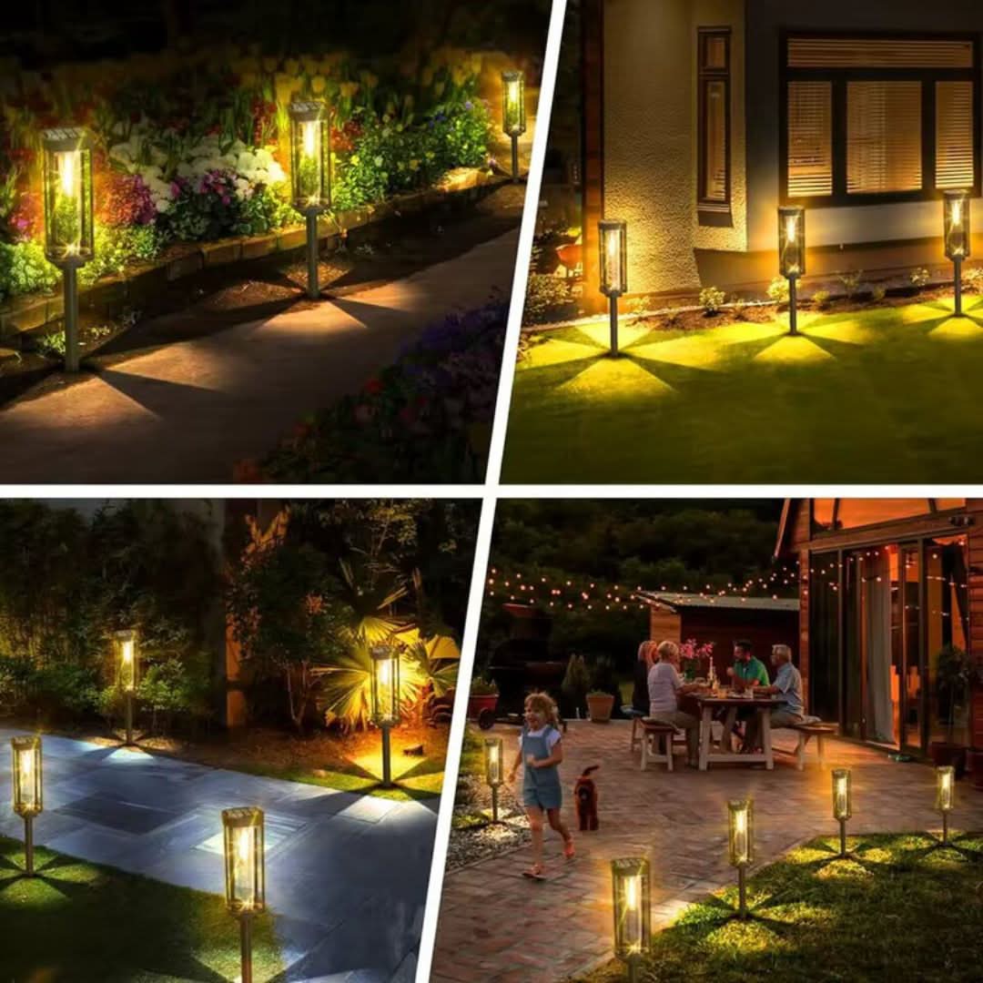 Solar Garden Lantern Filament LED 14 Hour Runtime