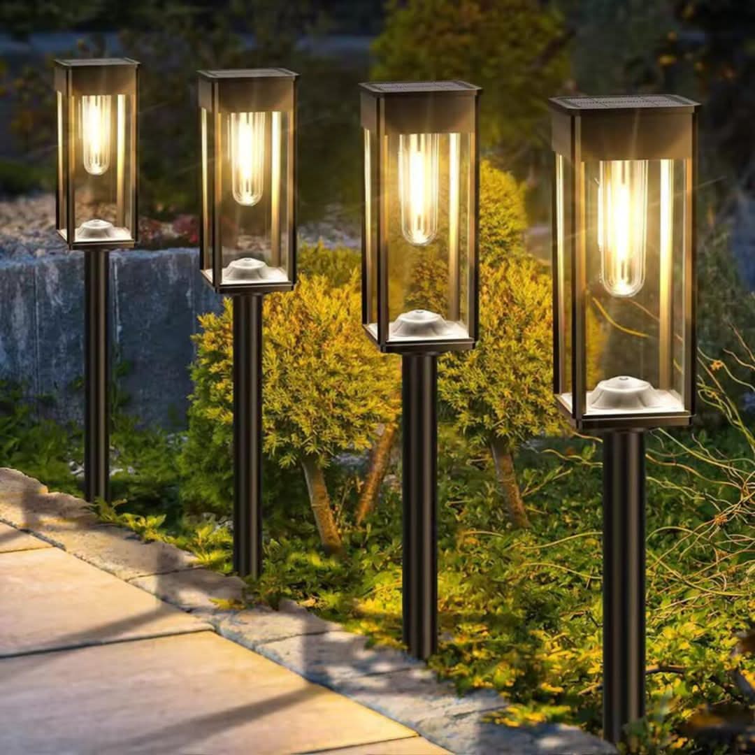 Solar Garden Lantern Filament LED 14 Hour Runtime