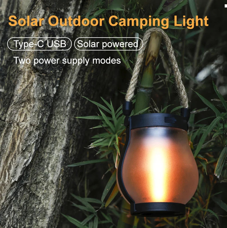 Solar Garden Lantern Flickering Flame Effect Waterproof Auto-Dusk Lighting
