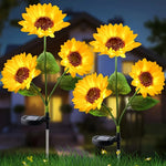 Solar Garden Light 3-Head LED Dusk-To-Dawn Warm Glow