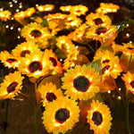 Solar Garden Light 3-Head LED Dusk-To-Dawn Warm Glow