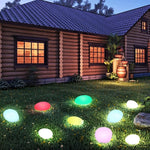 Solar Garden Light Cobblestone Style USB-C Rechargeable Weatherproof