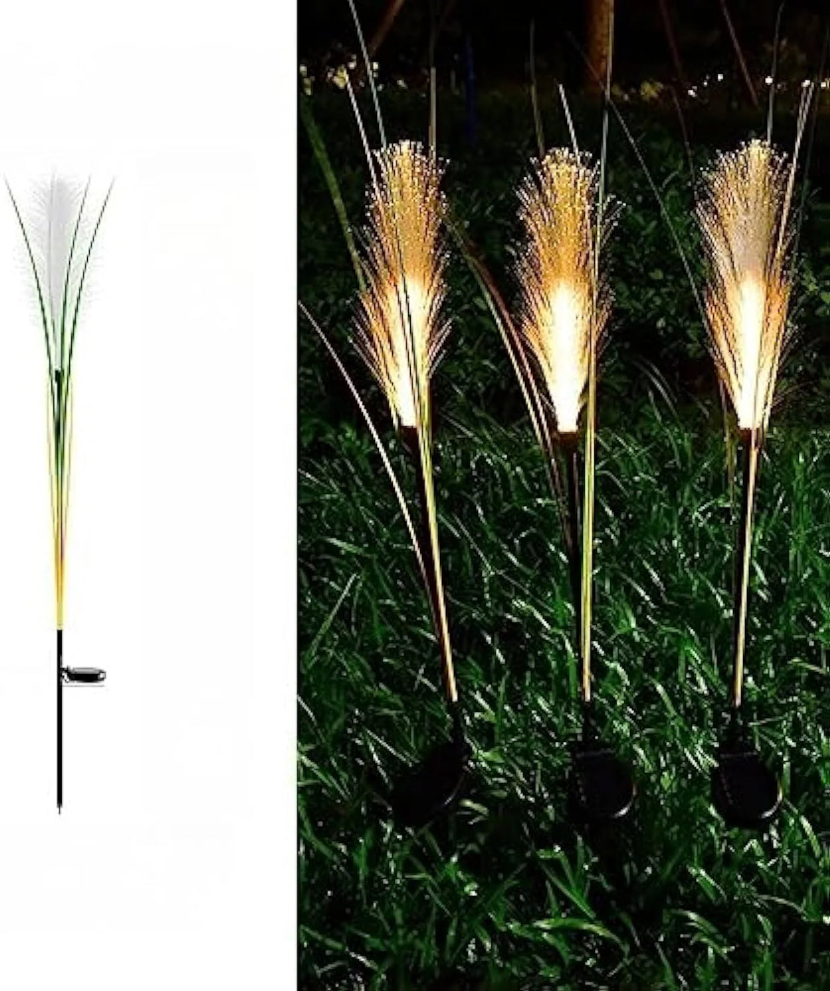 Solar Garden Light Reed-Inspired Solar-Powered Weatherproof