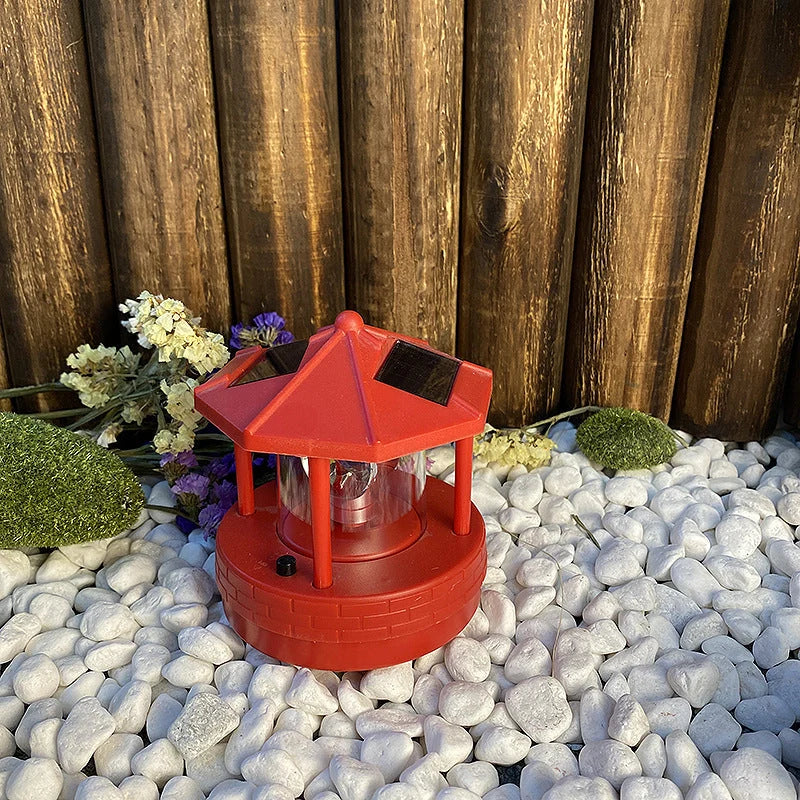 Solar Garden Light Rotating Beacon Automatic Dusk Sensor