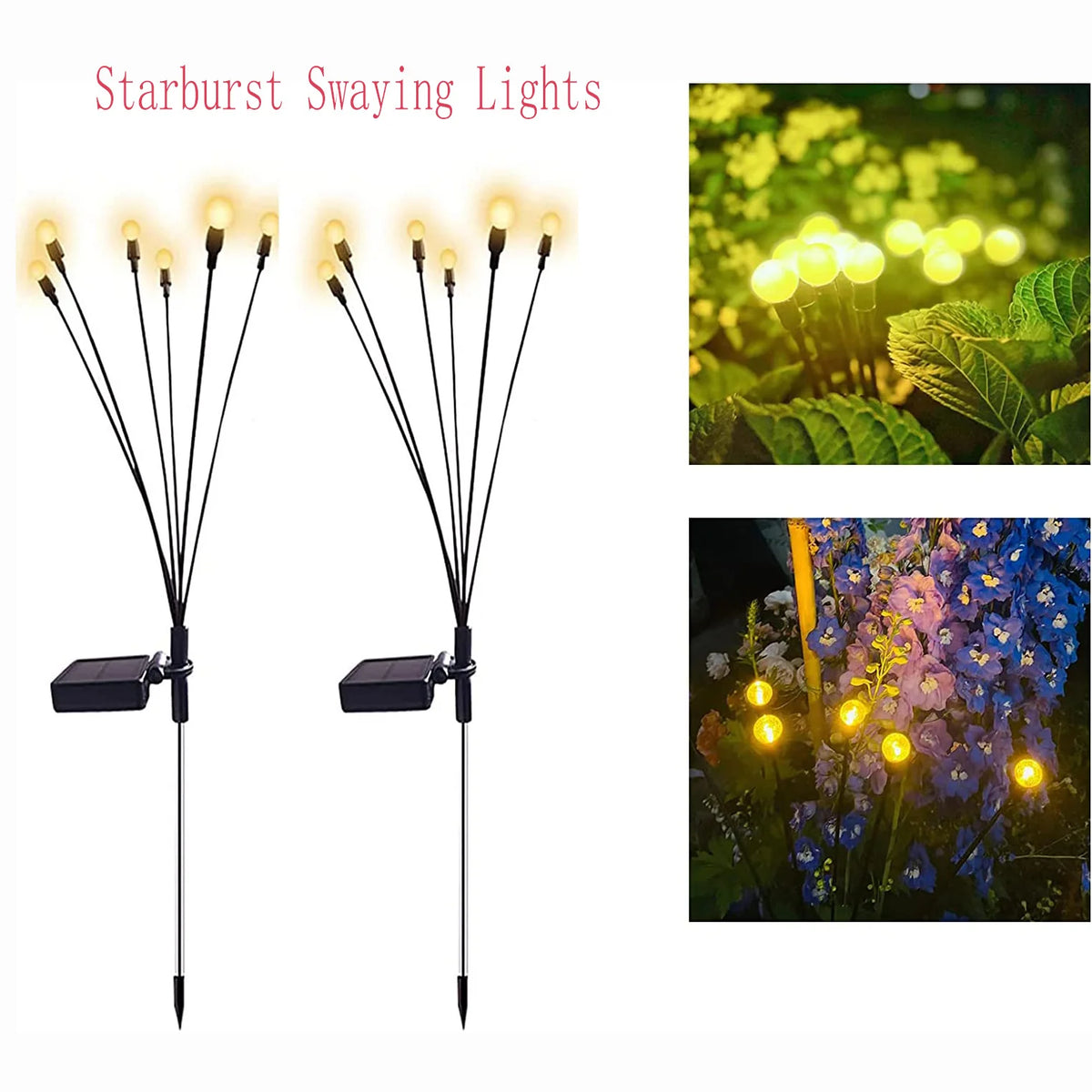 Solar Garden Light Starburst Dusk-Activated Weather-Resistant