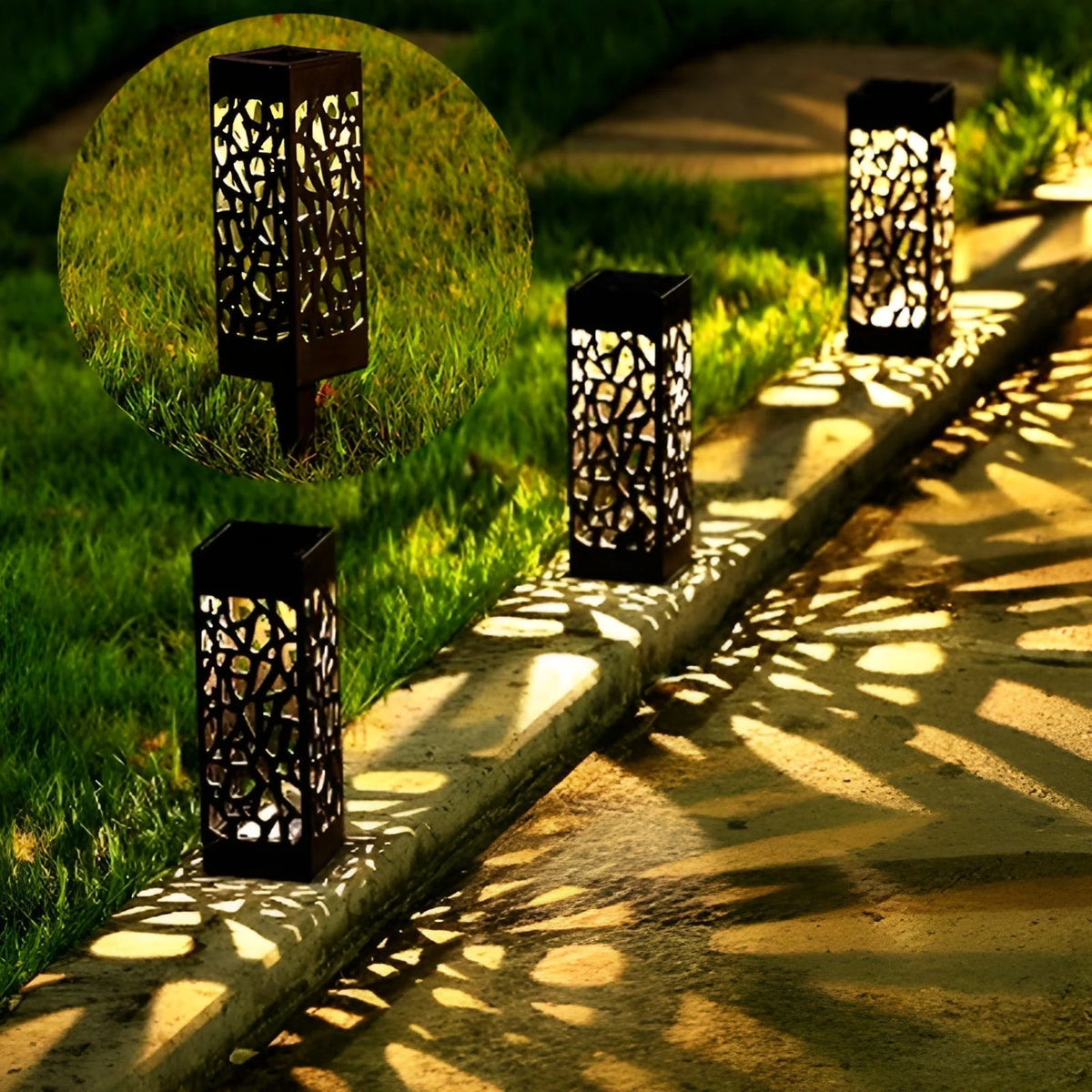 Solar Garden Lights Stainless Steel Waterproof