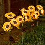 Solar Garden Stake Light Sunflower Dusk-To-Dawn Sensor